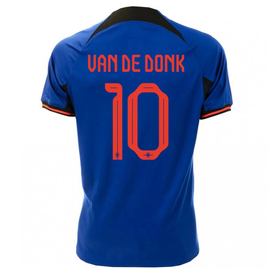 Mujer Camiseta Países Bajos Danielle Van De Donk #10 Azul Real 2ª Equipación 22-24 México