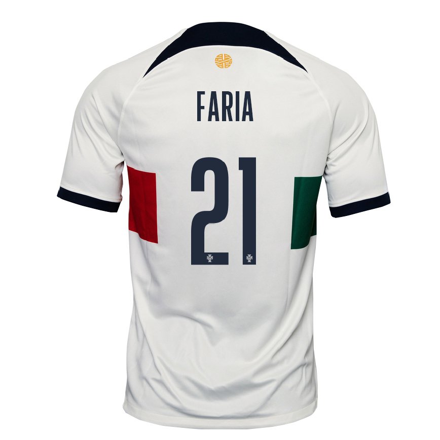 Mujer Camiseta Portugal Andreia Faria #21 Blanco 2ª Equipación 22-24 México