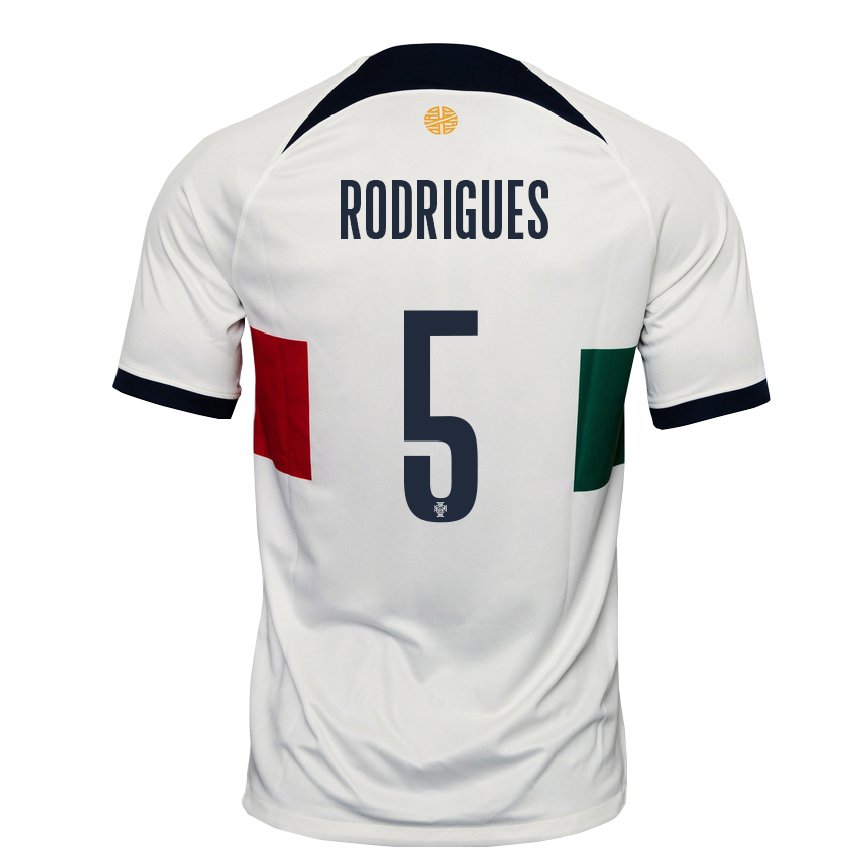 Mujer Camiseta Portugal Rafael Rodrigues #5 Blanco 2ª Equipación 22-24 México