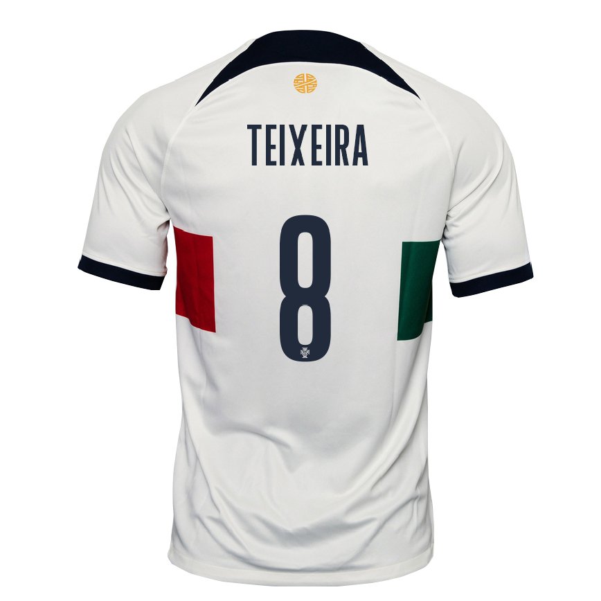 Mujer Camiseta Portugal Joao Teixeira #8 Blanco 2ª Equipación 22-24 México
