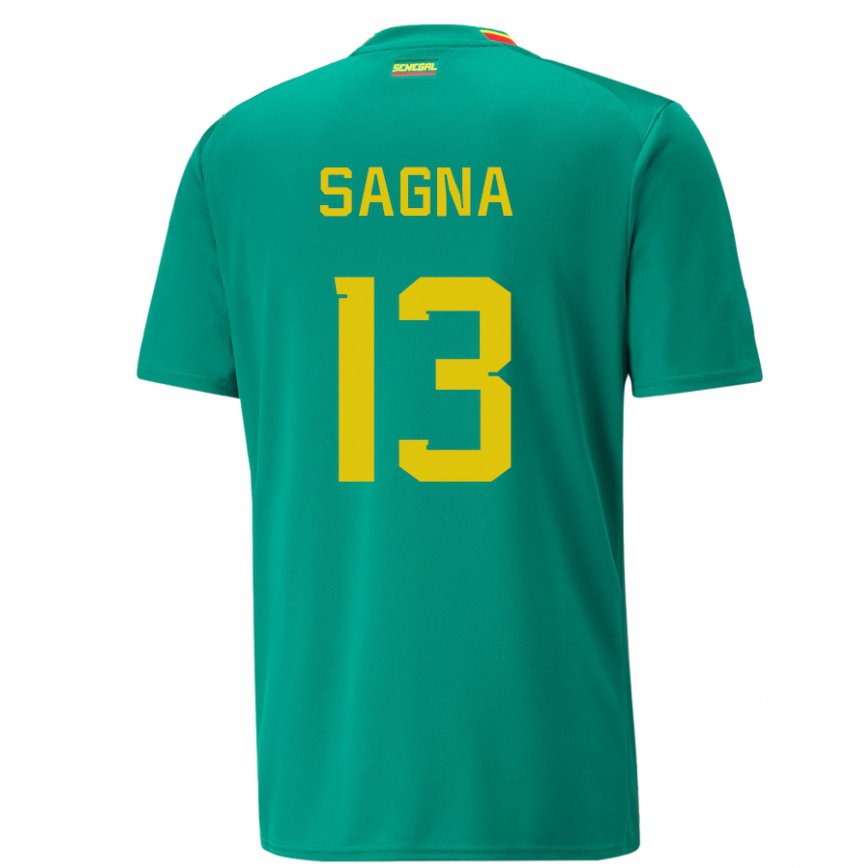 Mujer Camiseta Senegal Jeannette Sagna #13 Verde 2ª Equipación 22-24 México