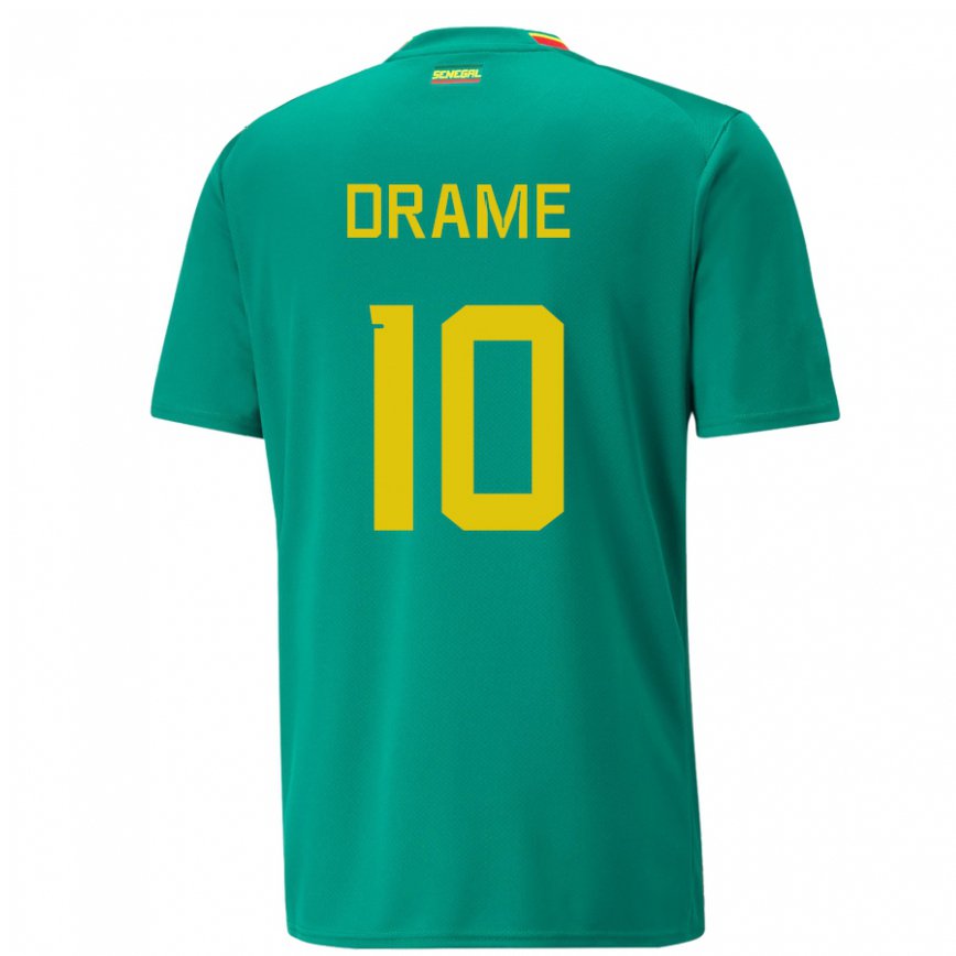 Mujer Camiseta Senegal Ibrahima Drame #10 Verde 2ª Equipación 22-24 México