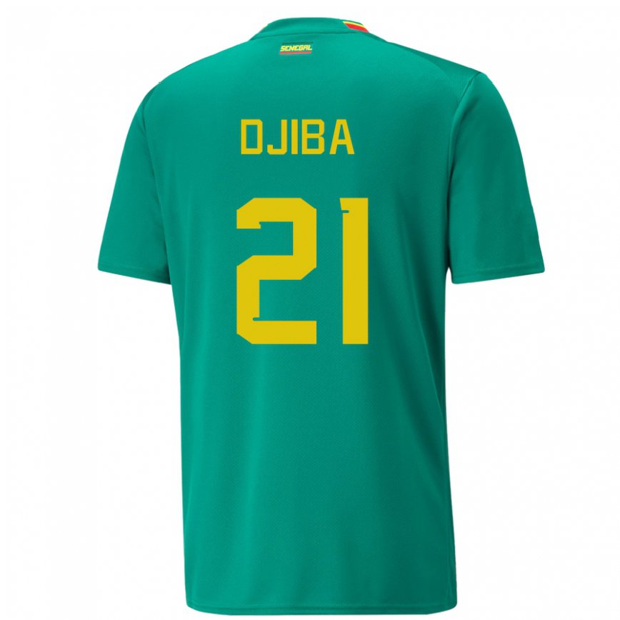 Mujer Camiseta Senegal Francois Djiba #21 Verde 2ª Equipación 22-24 México