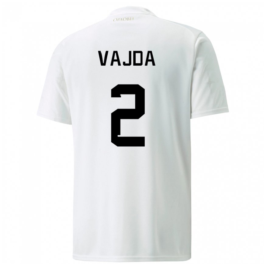 Mujer Camiseta Serbia Orsoja Vajda #2 Blanco 2ª Equipación 22-24 México