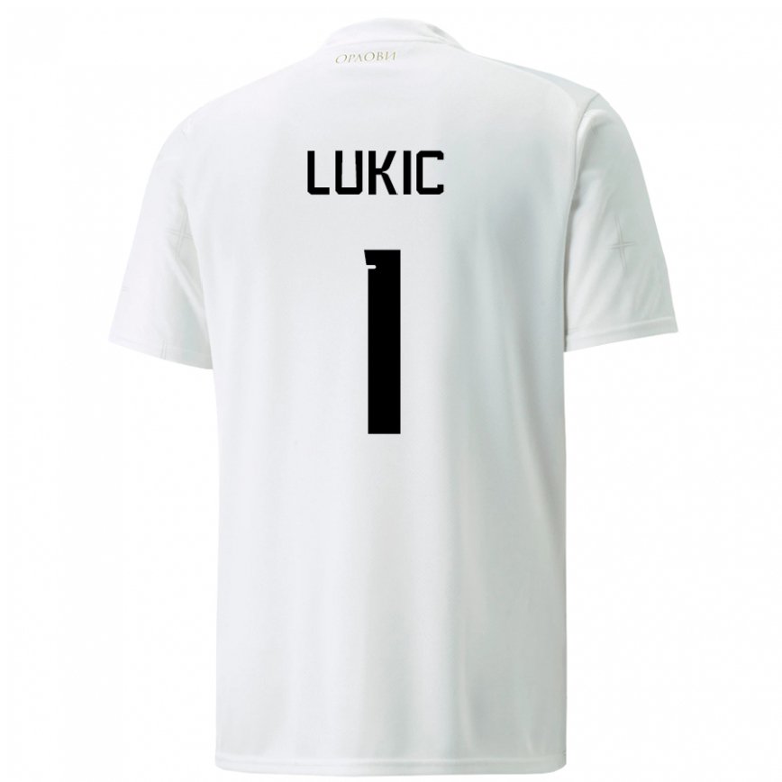 Mujer Camiseta Serbia Ognjen Lukic #1 Blanco 2ª Equipación 22-24 México