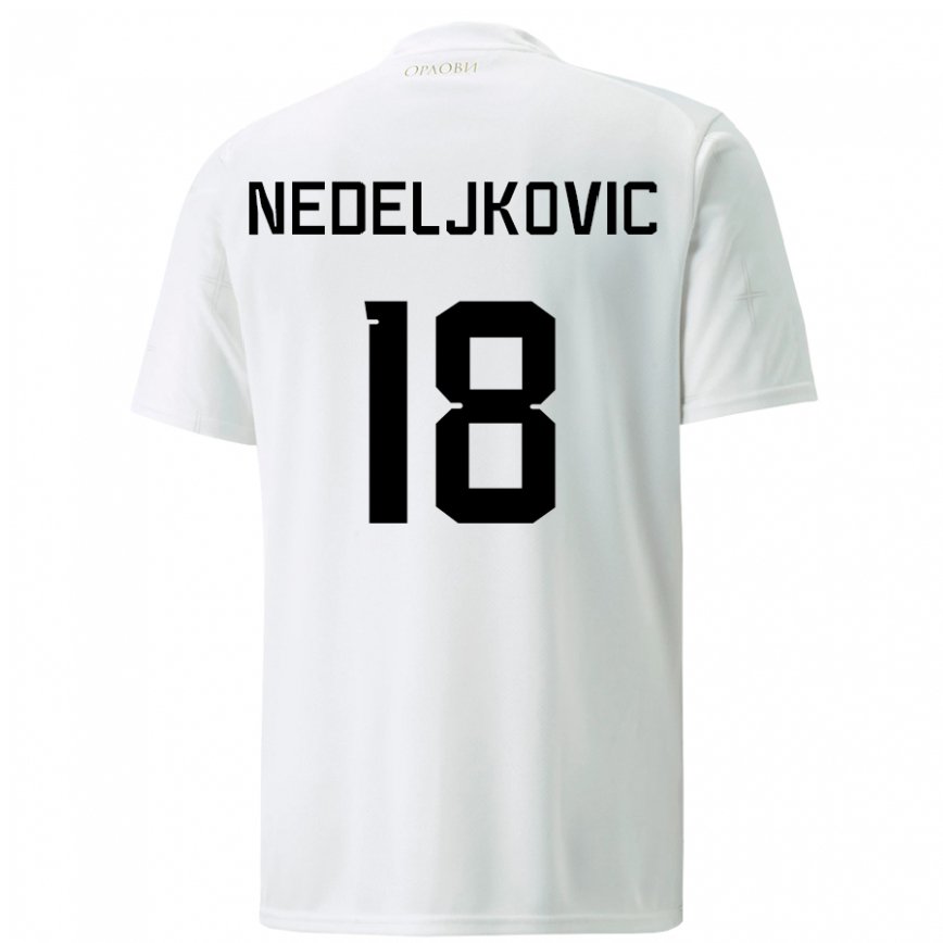 Mujer Camiseta Serbia Kosta Nedeljkovic #18 Blanco 2ª Equipación 22-24 México