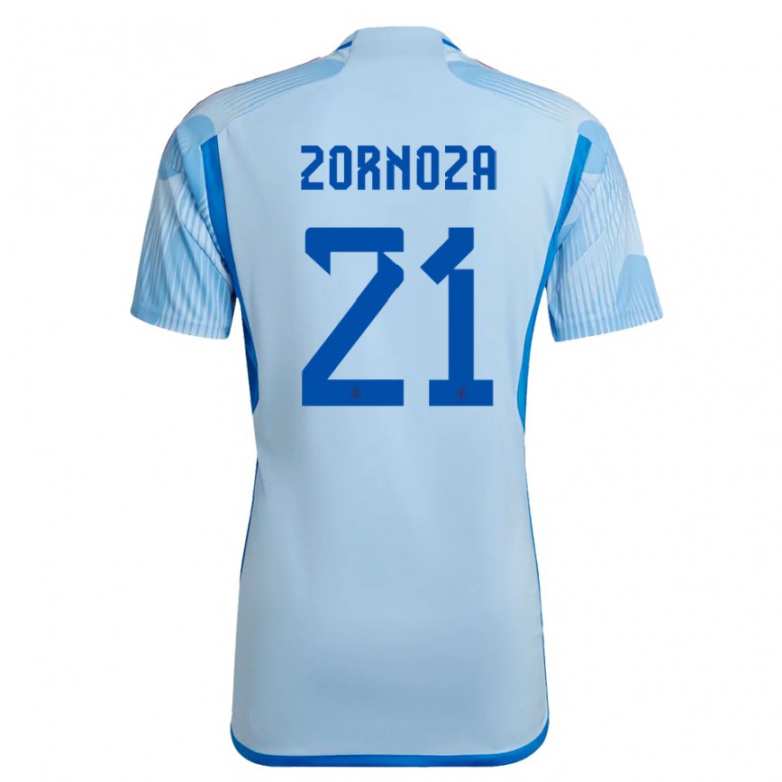Mujer Camiseta España Claudia Zornoza #21 Cielo Azul 2ª Equipación 22-24 México
