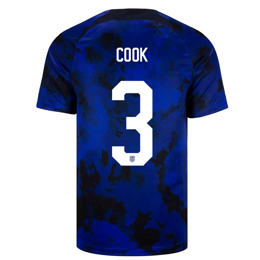 Mujer Camiseta Estados Unidos Alana Cook #3 Azul Real 2ª Equipación 22-24 México