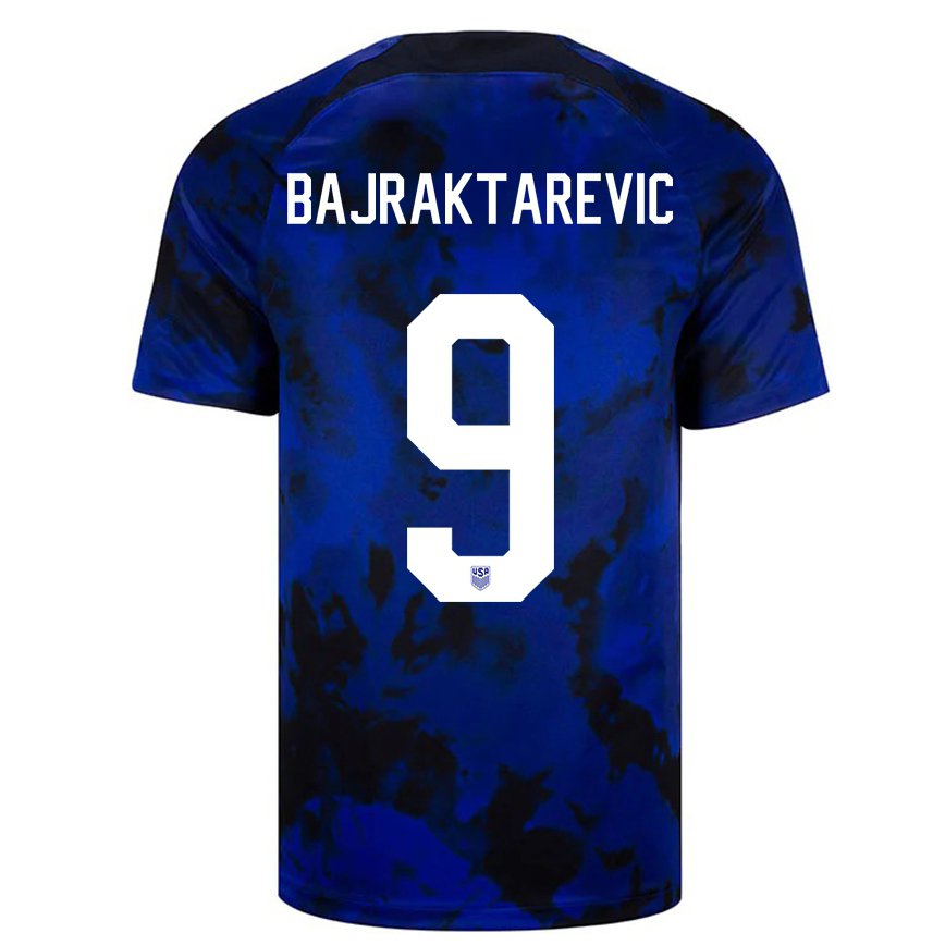 Mujer Camiseta Estados Unidos Esmir Bajraktarevic #9 Azul Real 2ª Equipación 22-24 México