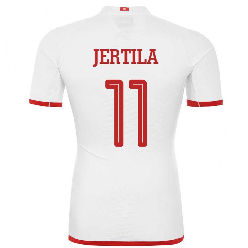 Mujer Camiseta Túnez Hedi Jertila #11 Blanco 2ª Equipación 22-24 México