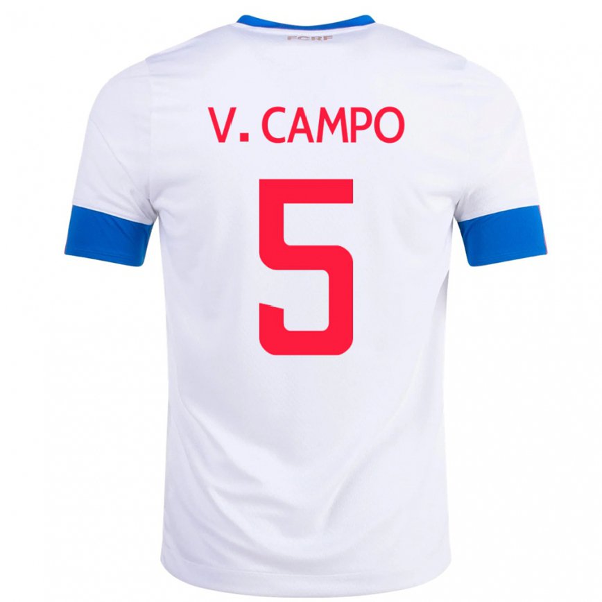 Mujer Camiseta Costa Rica Valeria Del Campo #5 Blanco 2ª Equipación 22-24 México