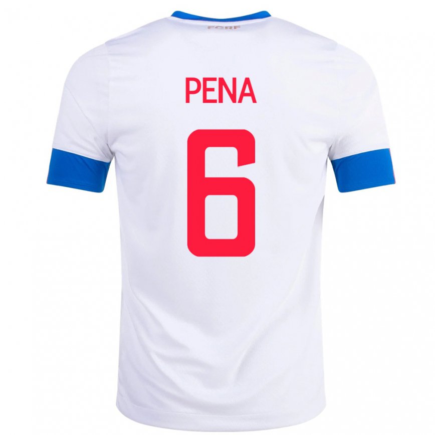 Mujer Camiseta Costa Rica Ricardo Pena #6 Blanco 2ª Equipación 22-24 México