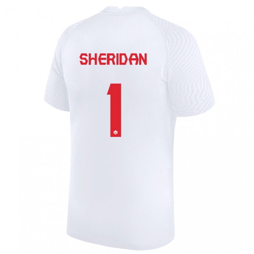 Mujer Camiseta Canadá Kailen Sheridan #1 Blanco 2ª Equipación 22-24 México