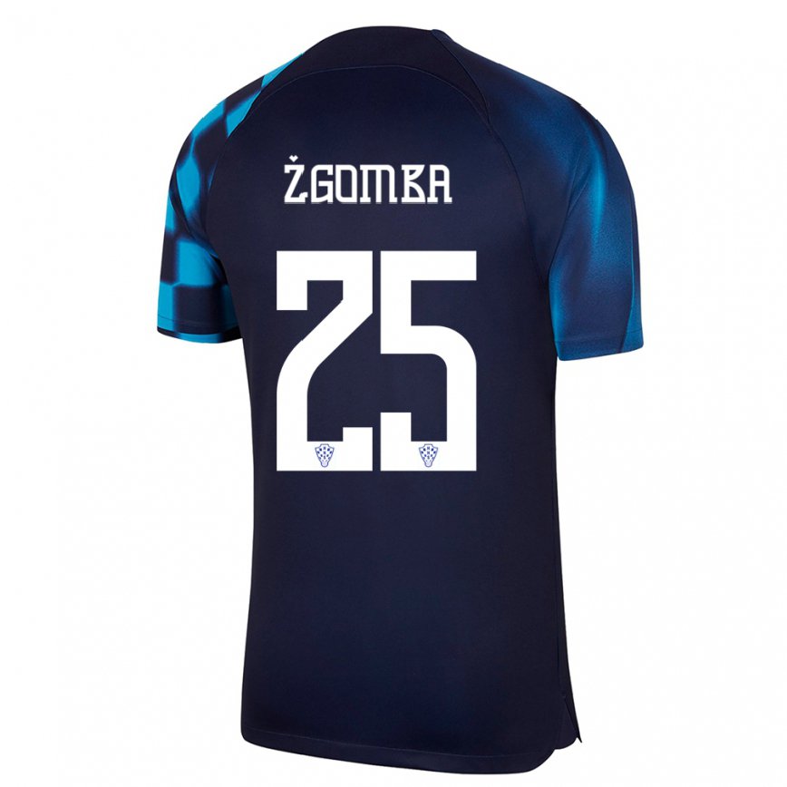 Mujer Camiseta Croacia Marin Zgomba #25 Azul Oscuro 2ª Equipación 22-24 México