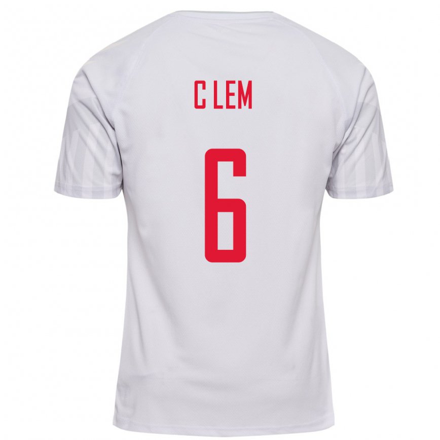 Mujer Camiseta Dinamarca William Clem #6 Blanco 2ª Equipación 22-24 México