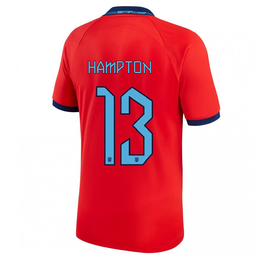 Mujer Camiseta Inglaterra Hannah Hampton #13 Rojo 2ª Equipación 22-24 México