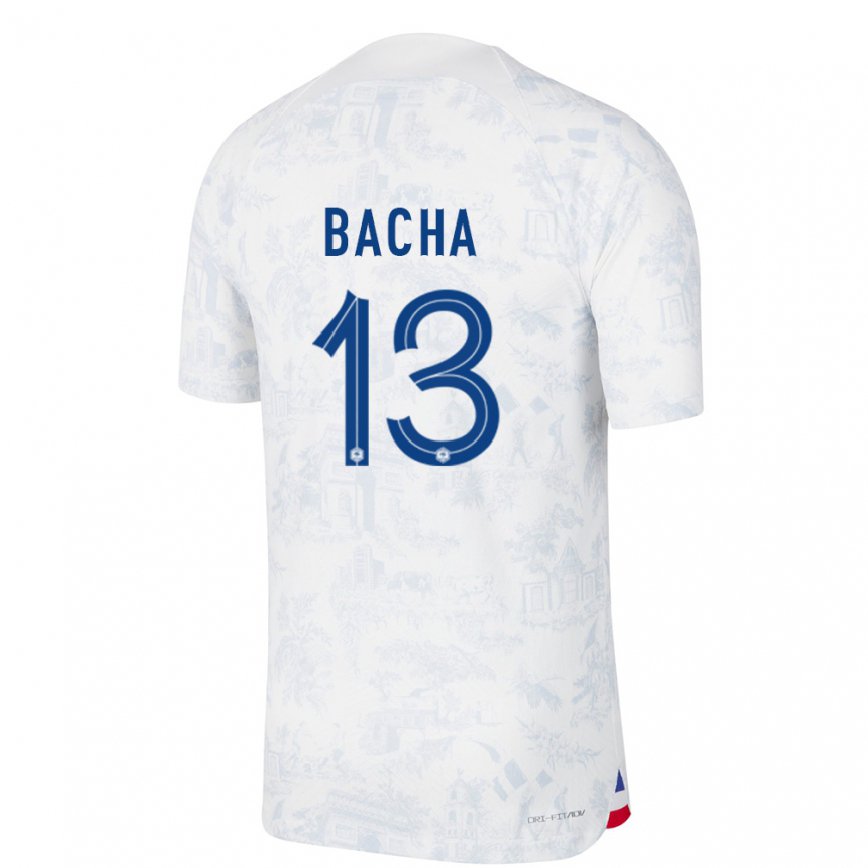 Mujer Camiseta Francia Selma Bacha #13 Blanco Azul 2ª Equipación 22-24 México