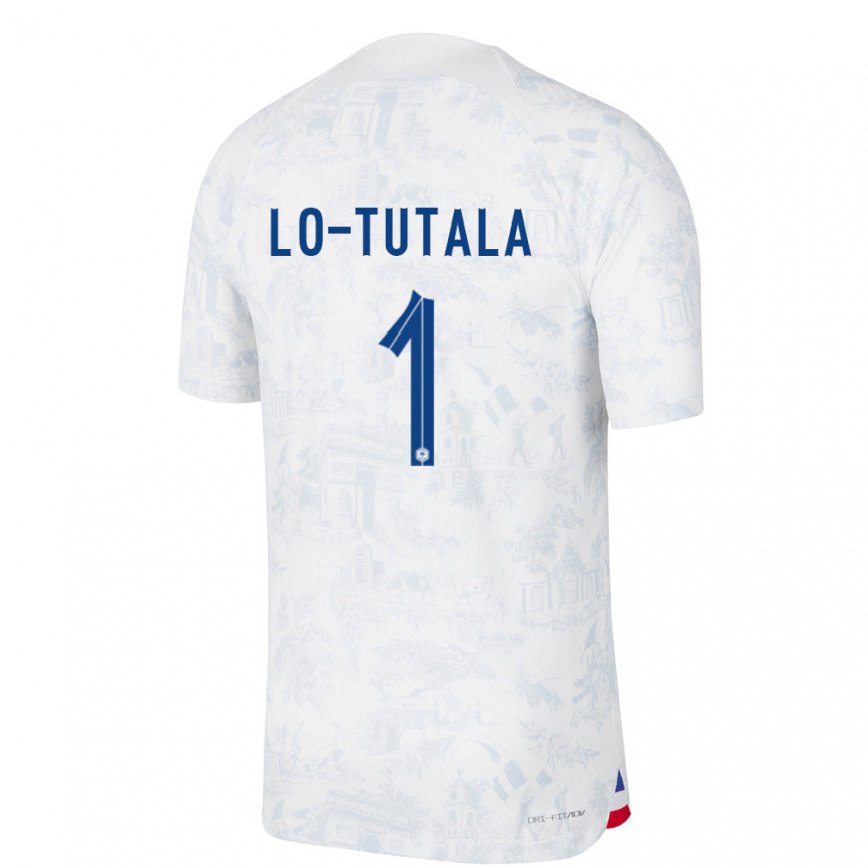 Mujer Camiseta Francia Thimothee Lo Tutala #1 Blanco Azul 2ª Equipación 22-24 México