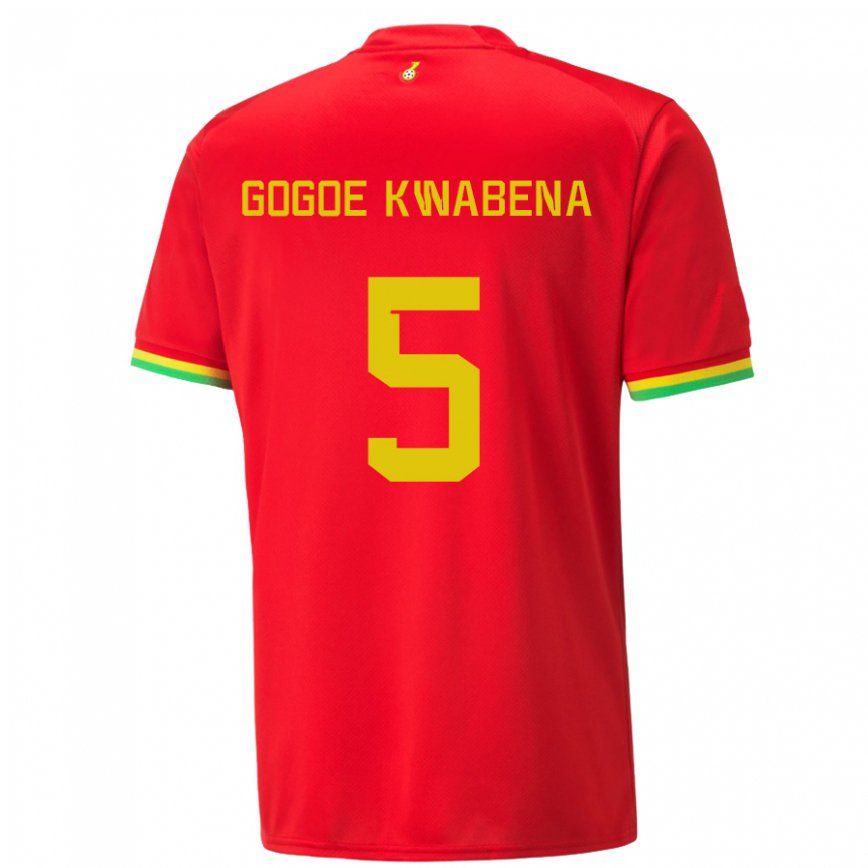 Mujer Camiseta Ghana Boahen Gogoe Kwabena #5 Rojo 2ª Equipación 22-24 México