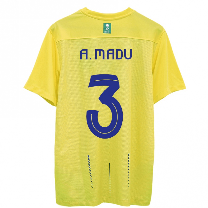Niño Fútbol Camiseta Abdullah Madu #3 Amarillo 1ª Equipación 2023/24 México