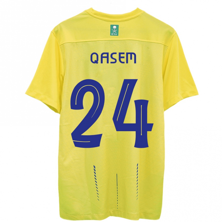 Niño Fútbol Camiseta Mohammed Qasem #24 Amarillo 1ª Equipación 2023/24 México