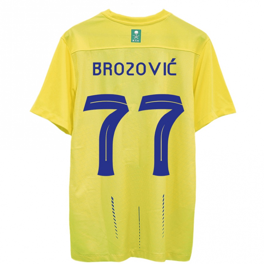 Niño Fútbol Camiseta Marcelo Brozovic #77 Amarillo 1ª Equipación 2023/24 México