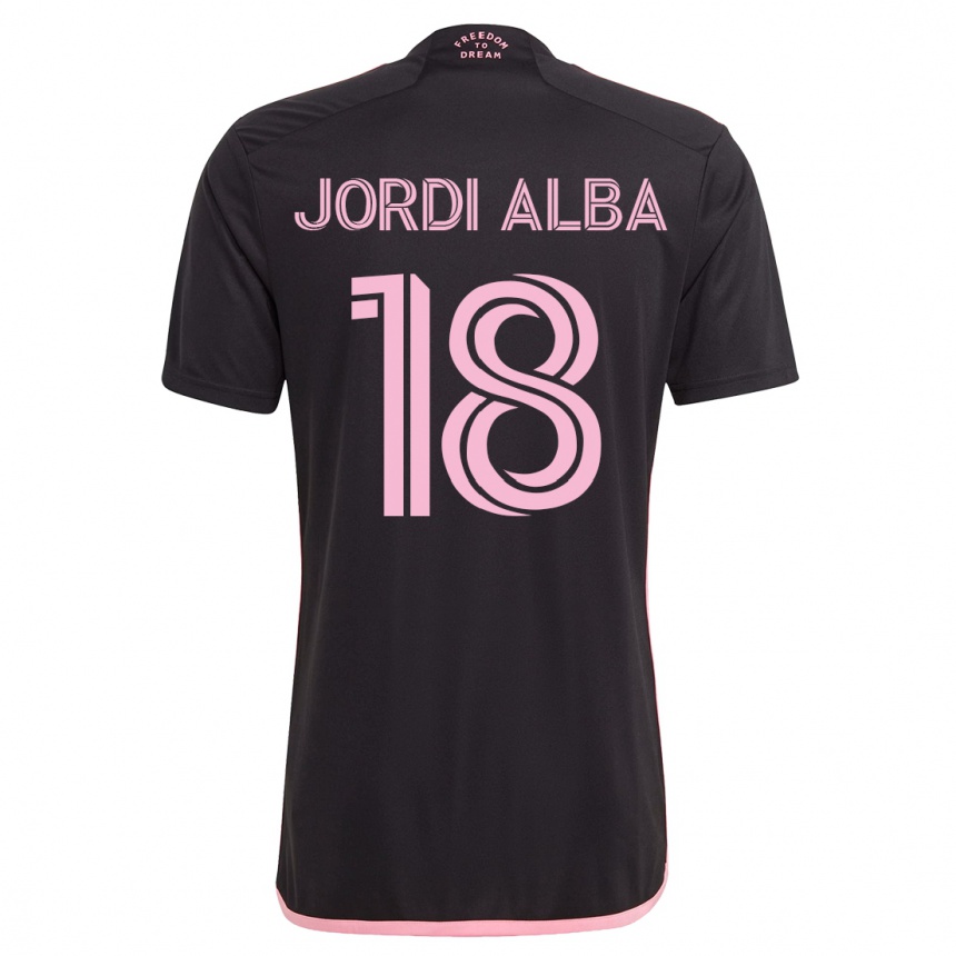 Niño Fútbol Camiseta Jordi Alba #18 Negro 2ª Equipación 2023/24 México