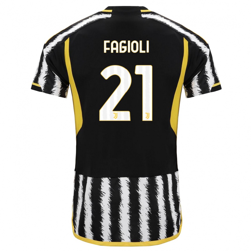 Hombre Fútbol Camiseta Nicolo Fagioli #21 Blanco Negro 1ª Equipación 2023/24 México