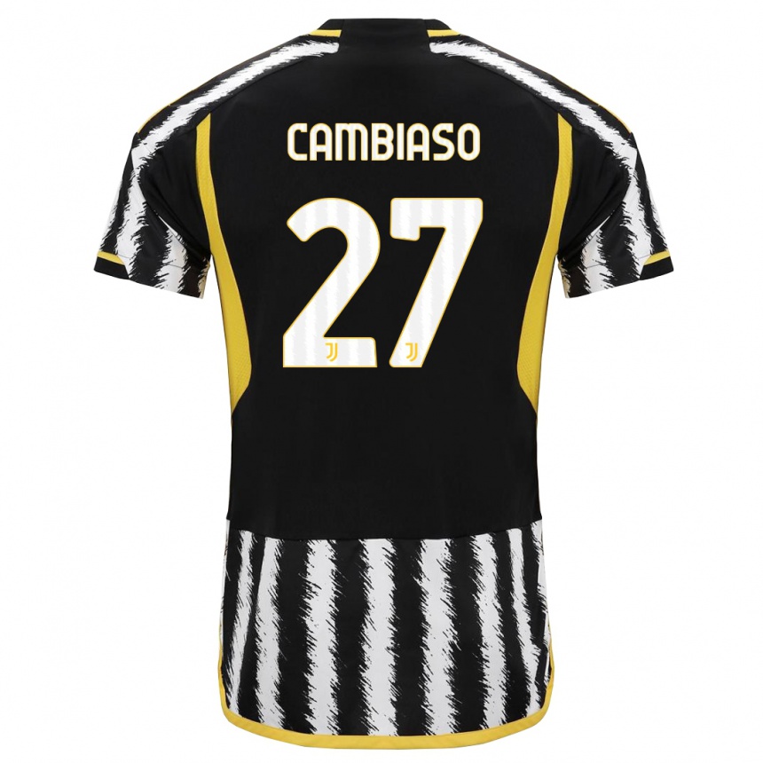 Hombre Fútbol Camiseta Andrea Cambiaso #27 Blanco Negro 1ª Equipación 2023/24 México