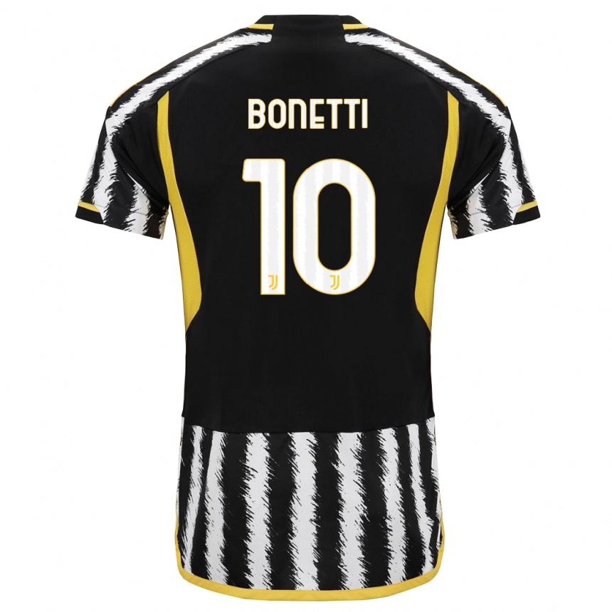 Hombre Fútbol Camiseta Andrea Bonetti #10 Blanco Negro 1ª Equipación 2023/24 México