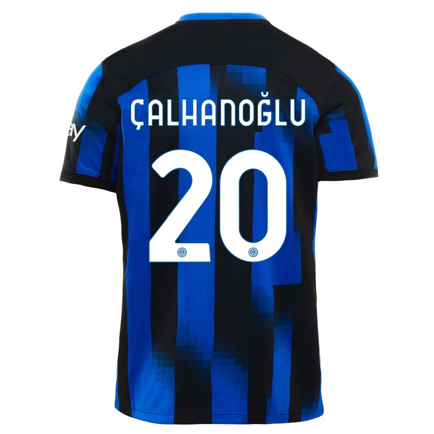 Hombre Fútbol Camiseta Hakan Calhanoglu #20 Azul Negro 1ª Equipación 2023/24 México