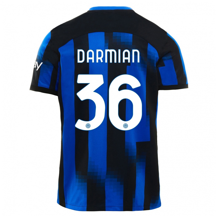 Hombre Fútbol Camiseta Matteo Darmian #36 Azul Negro 1ª Equipación 2023/24 México