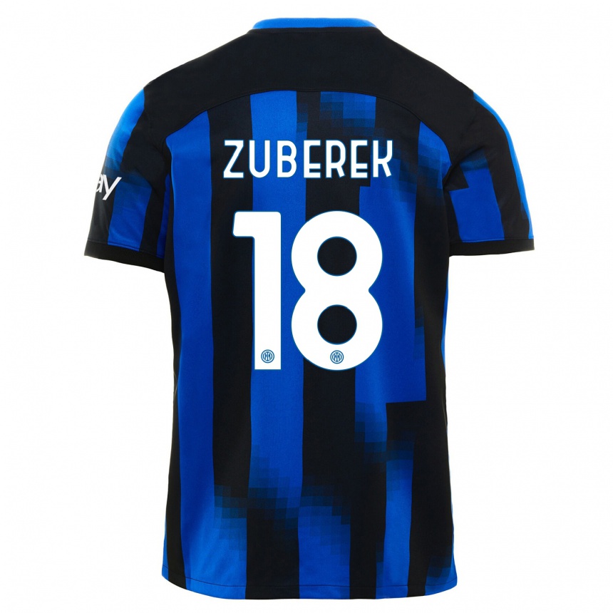 Hombre Fútbol Camiseta Jan Zuberek #18 Azul Negro 1ª Equipación 2023/24 México