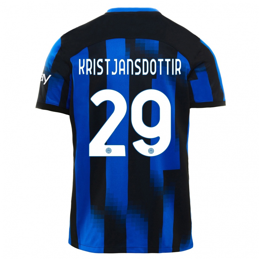 Hombre Fútbol Camiseta Anna Bjork Kristjansdottir #29 Azul Negro 1ª Equipación 2023/24 México