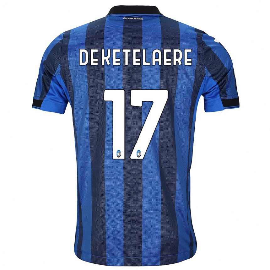 Hombre Fútbol Camiseta Charles De Ketelaere #17 Azul Negro 1ª Equipación 2023/24 México