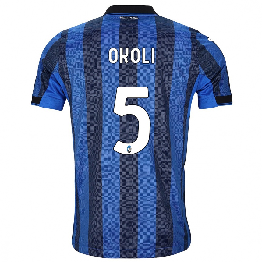 Hombre Fútbol Camiseta Caleb Okoli #5 Azul Negro 1ª Equipación 2023/24 México