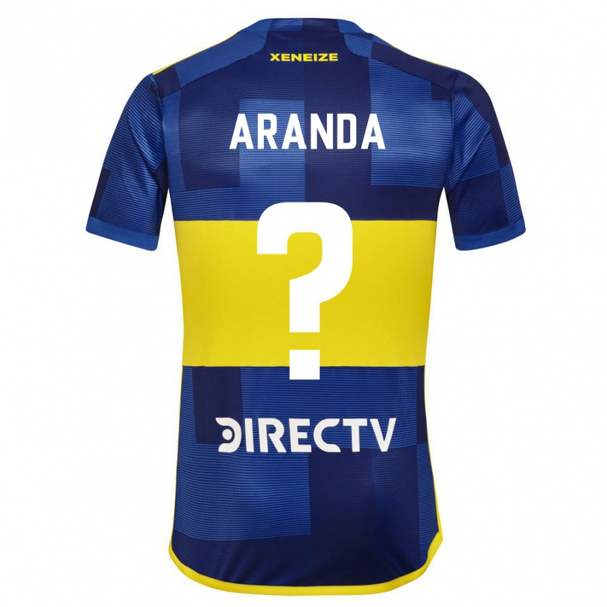Hombre Fútbol Camiseta Gabriel Aranda #0 Azul Oscuro Amarillo 1ª Equipación 2023/24 México