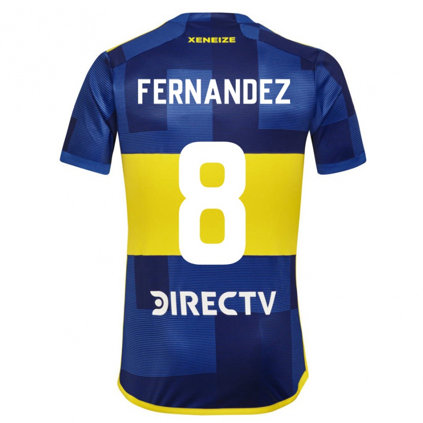 Hombre Fútbol Camiseta Guillermo Fernandez #8 Azul Oscuro Amarillo 1ª Equipación 2023/24 México