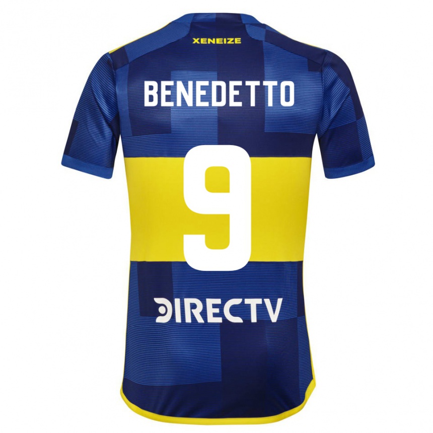Hombre Fútbol Camiseta Dario Benedetto #9 Azul Oscuro Amarillo 1ª Equipación 2023/24 México