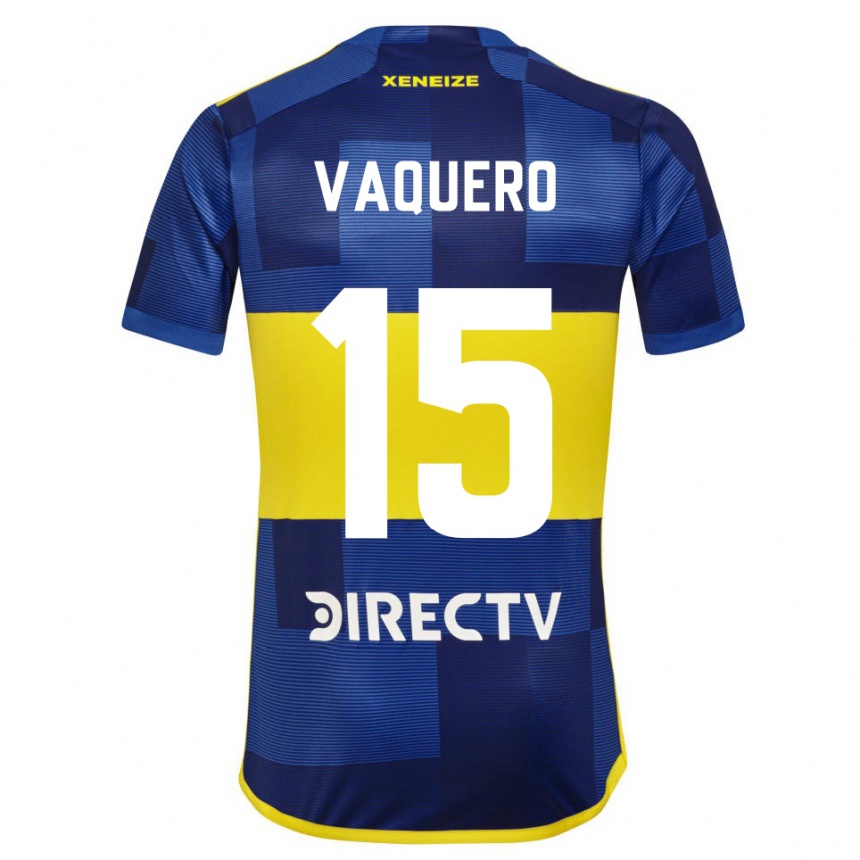 Hombre Fútbol Camiseta Ivan Vaquero #15 Azul Oscuro Amarillo 1ª Equipación 2023/24 México