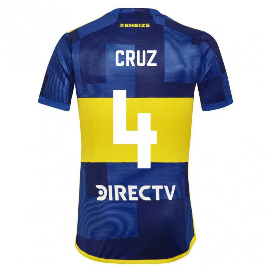Hombre Fútbol Camiseta Julieta Cruz #4 Azul Oscuro Amarillo 1ª Equipación 2023/24 México