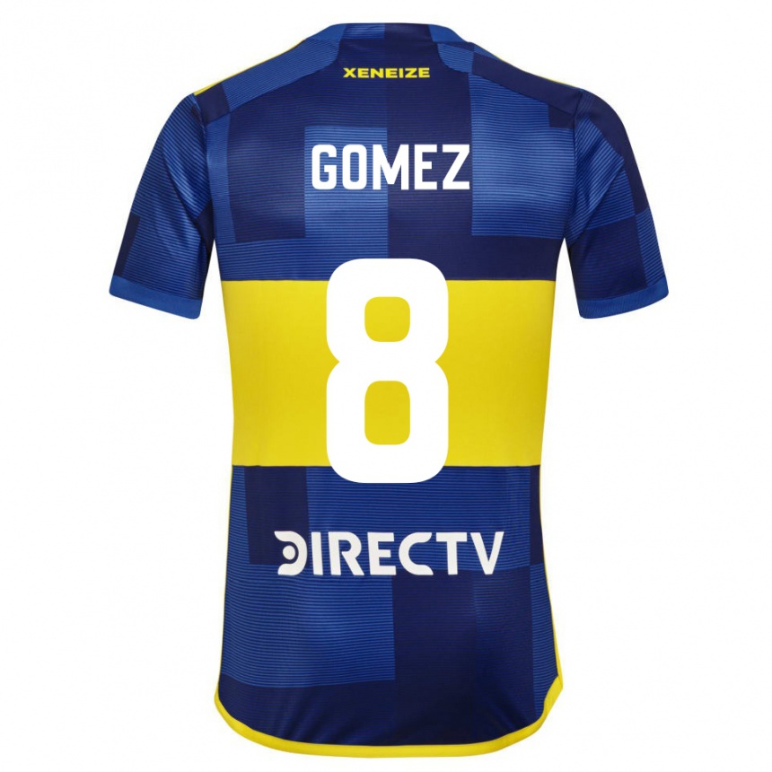Hombre Fútbol Camiseta Camila Gomez Ares #8 Azul Oscuro Amarillo 1ª Equipación 2023/24 México