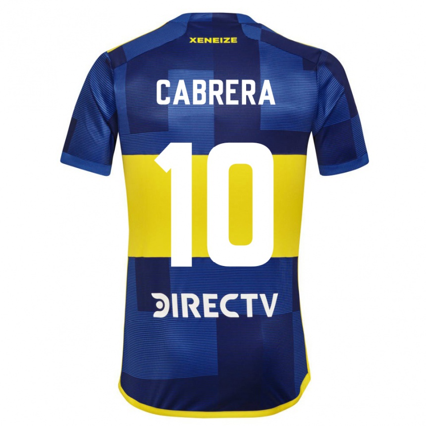 Hombre Fútbol Camiseta Micaela Cabrera #10 Azul Oscuro Amarillo 1ª Equipación 2023/24 México