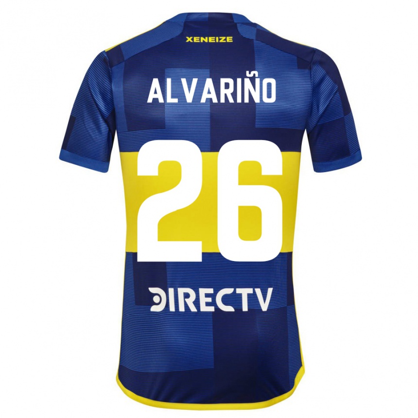 Hombre Fútbol Camiseta Alexis Alvariño #26 Azul Oscuro Amarillo 1ª Equipación 2023/24 México