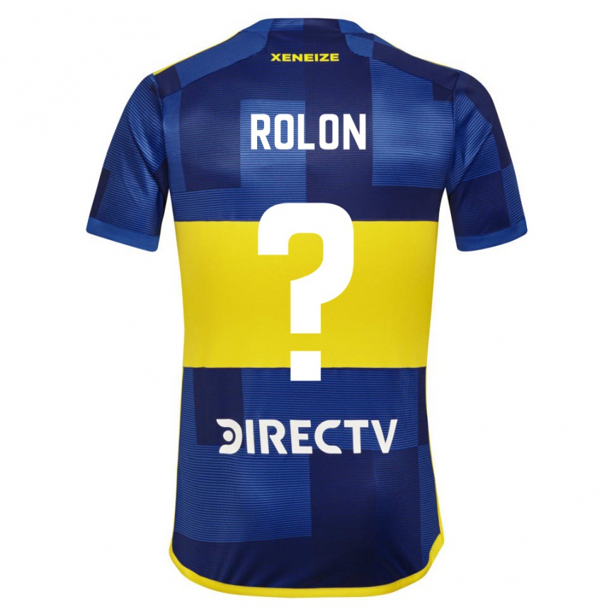 Hombre Fútbol Camiseta Maximiliano Rolon #0 Azul Oscuro Amarillo 1ª Equipación 2023/24 México
