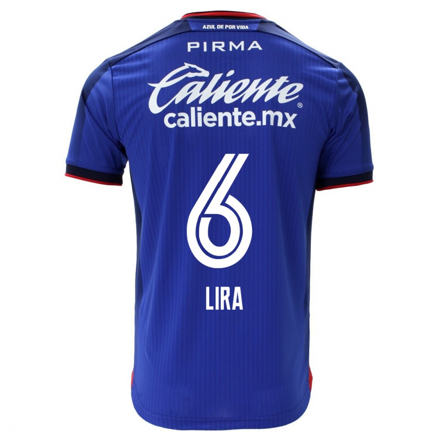 Hombre Fútbol Camiseta Erik Lira #6 Azul 1ª Equipación 2023/24 México