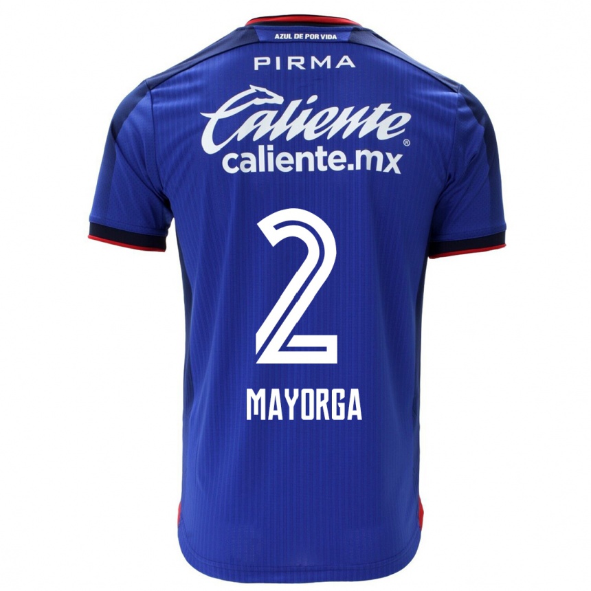 Hombre Fútbol Camiseta Alejandro Mayorga #2 Azul 1ª Equipación 2023/24 México