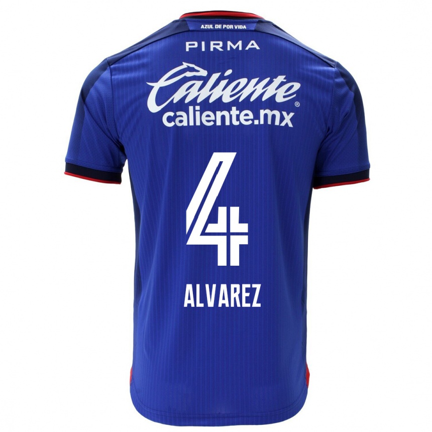 Hombre Fútbol Camiseta Gabriela Alvarez #4 Azul 1ª Equipación 2023/24 México