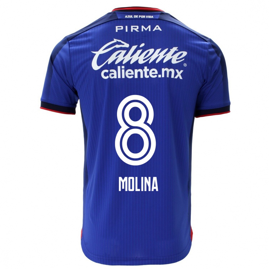 Hombre Fútbol Camiseta Dalia Molina #8 Azul 1ª Equipación 2023/24 México