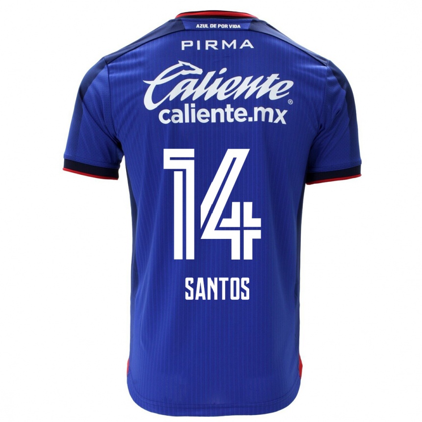 Hombre Fútbol Camiseta Eleisa Santos #14 Azul 1ª Equipación 2023/24 México